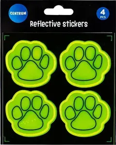 Reflective Sticker Set Centrum 'Paw' 4 pcs — adhesive safety decals for clothing and gear
