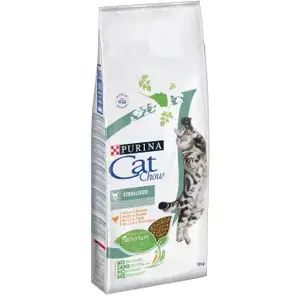 Sausā barība kaķiem Purina CAT CHOW STERILISED 1,5 kg — pieaugušiem, vistas