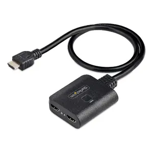 HDMI Splitter 1 In 2 Out StarTech S55174041 — 4K@60Hz HDMI 2.0, HDR, HDCP, 2x HDMI outputs, 20in (50cm) built-in cable