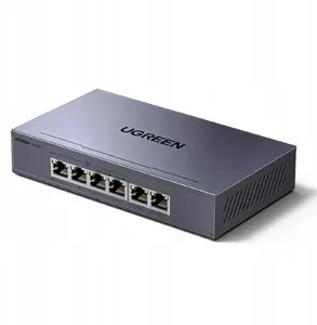 Tīkla slēdzis UGREEN 6 portu Ethernet ar PoE, 1 Gb/s, pelēks