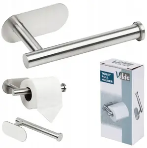 Toilet paper holder Vilde ORI_568072 stainless steel silver — wall-mounted