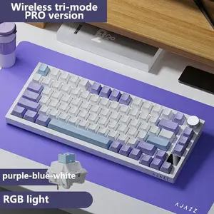 Mehāniskā tastatūra AKKO AK820 Pro ar Gift Switch (violets/balts/zils) RGB