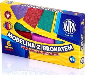 Astra Modelina modelling clay with glitter 6 colors — 136811, non-toxic craft set