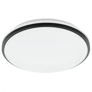 Griestu lampa EGLO 900366, E27 pamatne, 1×40 W, apaļa, Ø34 cm, melna/balta
