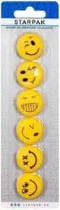Magnet stickers STARPAK 30 mm round, set of 6, model 229356