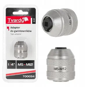 Thread Tap Adapter Tvardy 1/4" M5–M12 CrV for tap shanks (120 mm)
