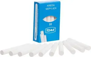 Chalk sticks Toma OM-81200 — white school chalk, pack of 10