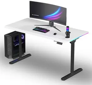 Игровой стол Ultradesk QUEST 140x70 см высота 72–120 см черно-белый