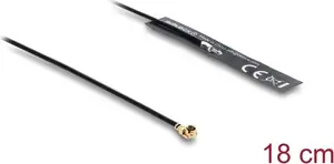 Antena DELOCK 2,4 GHz omnidirekcijas 3,4 dBi ar I-PEX MHF® I kontaktligzdu un 18 cm FPC kabeli iekšējai līmējamai montāžai