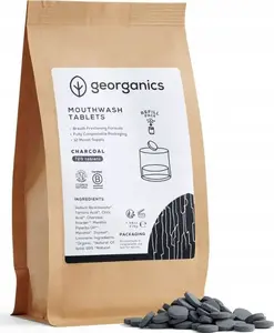 Mouthwash Tablets Georganics Activated Charcoal — Natural oral rinse tablets, 720 count