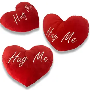 Decorative cushion ThumbsUp Mad Monkey Hug me — red plush cover, millet seed filler