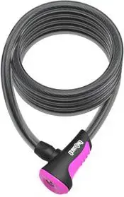 Велозамок Onguard NEON 8157PN розовый — компактный тросовый замок для детских велосипедов