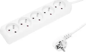 Power extension strip BLOW PR-1.5M-5G/W — 5-socket grounded, 1.5 m cable, 3x1.5 mm², white