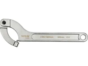 Hook spanner wrench YATO YT-01678, chromium-vanadium steel, chrome finish, 340 mm