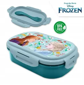Ланчбокс с детскими столовыми приборами Kids Euroswan FR50014, 21×14×6 см, дизайн Frozen