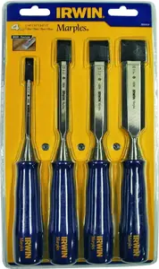 Chisel set Irwin TM444S4 — wood chisels 4 pcs (6, 13, 19, 25 mm) Blue-Chip
