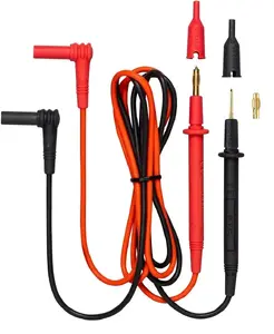 Test Probes for Multimeters Benning — Interchangeable 2 mm Tip and Screw-On 4 mm Adapter (Gold-Plated)