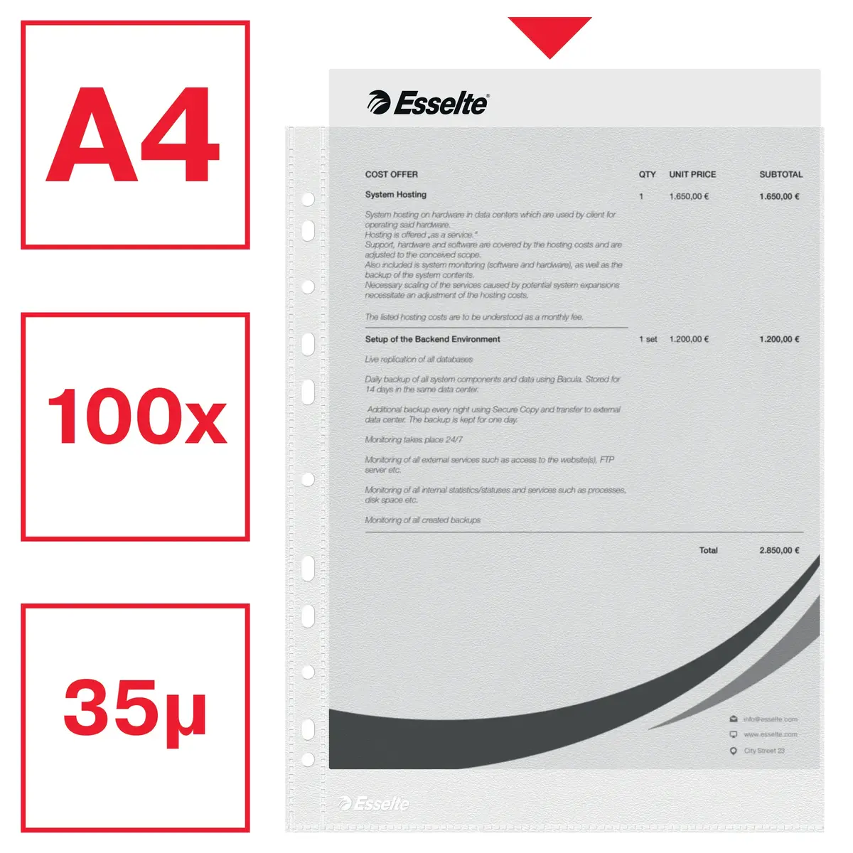 Dokumentu aploksne ESSELTE Pocket 30my A4 Photo 2