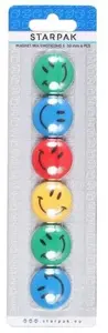 Magnetic badges STARPAK 30 mm — colorful emoji magnets for boards and surfaces