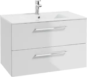 Skapis ar izlietni komplekts DEFTRANS 207-D-05013+1520 Gama Lumi Black 50 ar 2D White izlietni