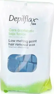 Depilflax Ciets bezlentes vasks 1 kg Azulēns profesionālai depilācijai