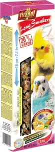 Корм-гранулы Vitapol Smakers Long — 3 вкуса: тропические фрукты, черный тмин, яйцe-мед — для волнистых попугаев и корелл