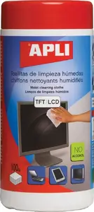 Cleaning wipes Apli for LCD/TFT screens, pack of 100 (AP11823)