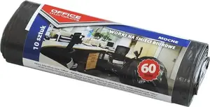 Office Products trash bags 60 L, LDPE, strong, pack of 10, black