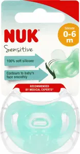 Соска Nuk SMOCZEK USP 0–6M Sensitive, силикон, ортодонтическая, 0–6 мес, 1 шт