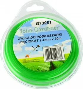 Леска для триммера GEKO G73981 — 2,4 мм x 30 м, пятиугольный профиль, запасная леска для бензо- и электротриммеров