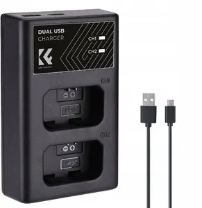 Battery Dual USB Charger for NP-FW50 cameras K&F — for Sony A6000/A6300/A6400/A6500/A7 R S II