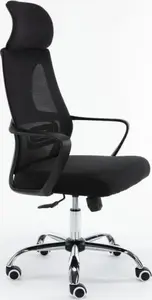 Biroja krēsls top e shop Nigel — melns, pagriežams, regulējams
