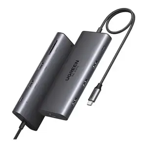 USB Type-C hub UGREEN 15534 — HDMI, Gigabit RJ-45, USB 3.0/2.0, SD/MicroSD, PD 100W, 5000 Mbit/s