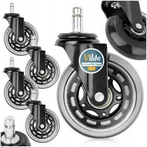 Caster Wheels for Office Chair Vilde VILDE 7.5 cm rubber, 10 mm axle, set of 5