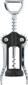 Wine Corkscrew and Bottle Opener ALPINA stainless steel 17 cm, black/silver