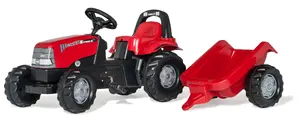 Jāšana traktors rolly toys rollyKid Case 1170 CVX — pedāļu piedziņa, 4 riteņi, vecums 2.5–5, melns/sarkans