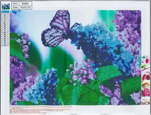 Diamond mosaic 5D kit Centrum Butterfly 30x40 cm