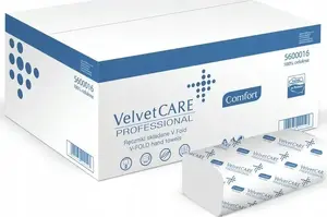 Paper hand towels Velvet Care V-Fold 2-ply cellulose white, 20 packs x 150 towels