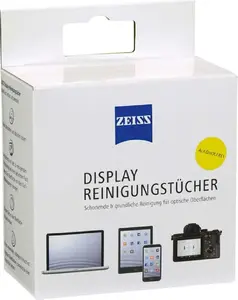 ZEISS salvetes ekrānu un displeju tīrīšanai 10 gab. (ZS581999) — mitrās bezšķiedru salvetes displejiem un optikai