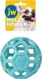 Suņu rotaļlieta JW Pet Hol-ee Roller Medium 11,5 cm — caurspīdīgs ritenis žāvēšanai un metšanai