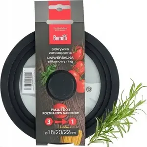 Kadax universal pot lid 18/20/22 cm BR-9065 — tempered glass, stainless steel rim
