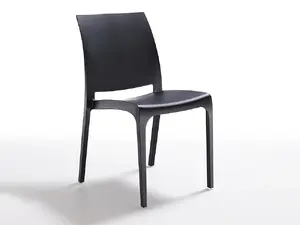 Chair DKD Home Decor Bica Volga Square Black Polypropylene (Seat 460×540 mm, Height 800 mm)