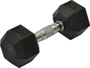 Hanteles EB FIT 6 kg — gumēta vienāda hantele, kompakta roku svars