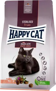Сухой корм для кошек Happy Cat Sterilised Лосось атлантический 300 г — для стерилизованных взрослых кошек