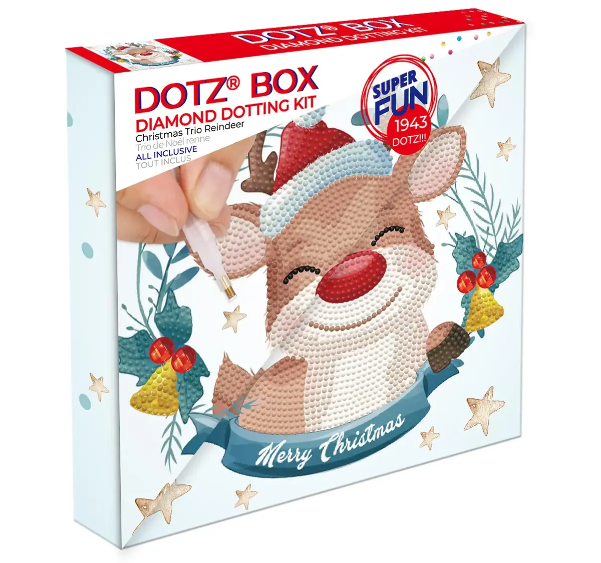 Diamond Dotz ChristmasTrio Reindeer dimanta izšūšanas komplekts Photo 3