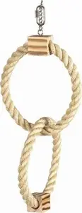 Игрушка для птиц Duvo+ двойное кольцо подвесное 42 см для попугаев и клеточных птиц