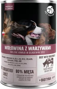 Консервы для собак PetRepublic Говядина с овощами в соусе 1250 г (упаковка 8 × 1250 г)