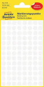 Labels Avery Zweckform Colour Coding Dots White, circular permanent adhesive, 8 mm, 416 pcs