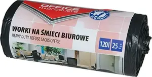 Office Products trash bags 120 L, LDPE strong, 25 pcs, black