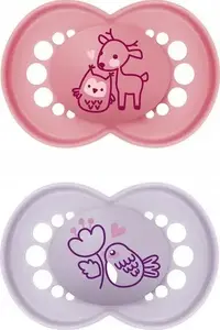 MAM BABY Original knupītis 6+ mēn – ortodontisks silikons, Planet Love meitenēm